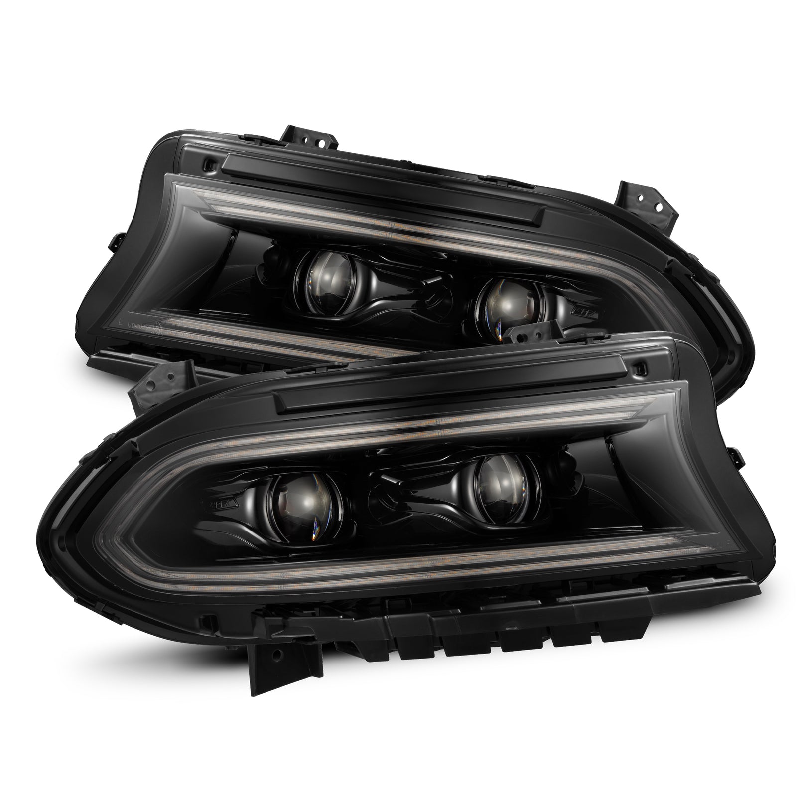 AlphaRex 15-23 Dodge Charger LUXX LED Proj Headlights Alpha-Black w/Actv Light & Seq.Sig / SB DRL - 880579