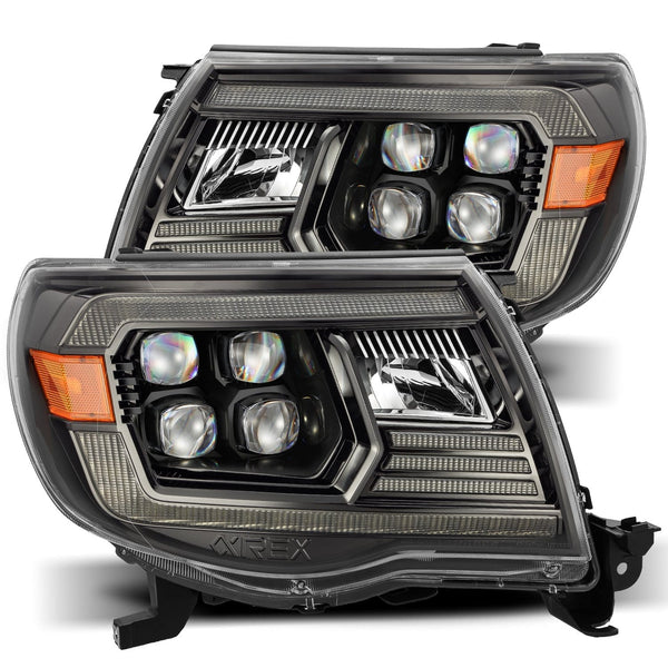 AlphaRex 05-11 Toyota Tacoma NOVA LED Projector Headlights Plank Style Black w/Activation Light/DRL - 880744