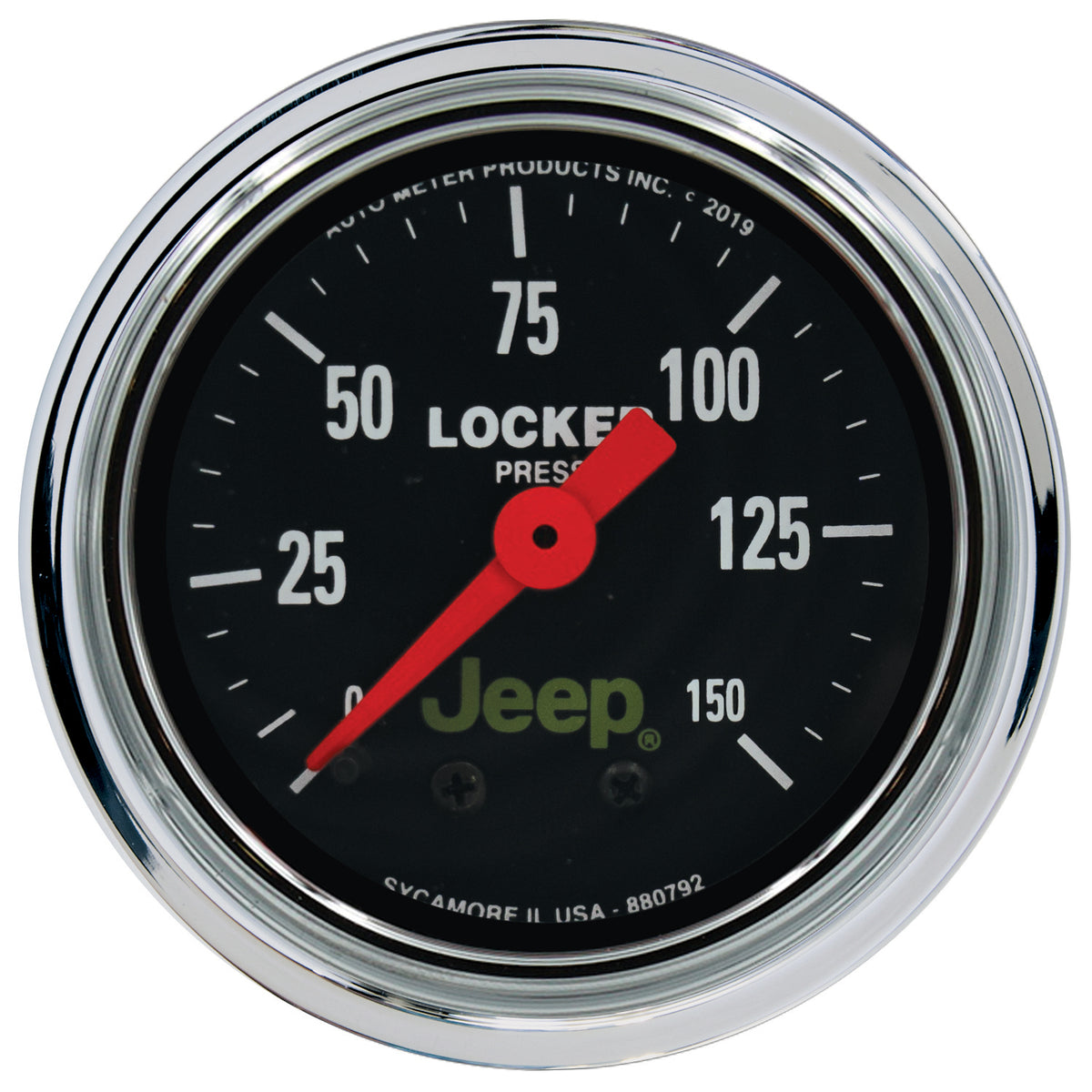 Autometer Jeep 2-1/16in 150 PSI Mechanical Air Locker Gauge - 880792