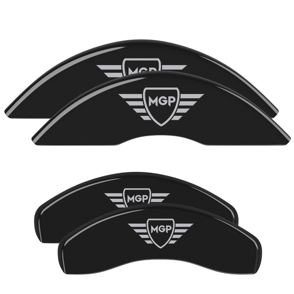MGP 4 Caliper Covers Engraved Front &amp; Rear MGP Black finish silver ch - 10197SMGPBK