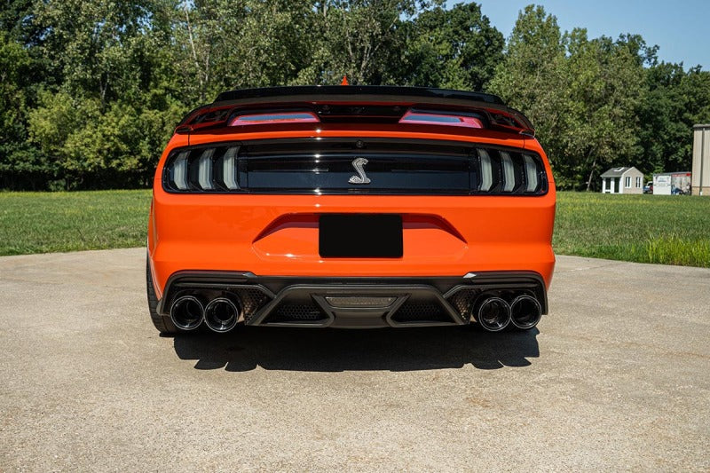 Corsa 20-22 Ford Mustang GT500 3.0in Dual Rear Exit Catback w/ Twin 5.0in Black Carbon Fiber Tips - 21292CFBLK