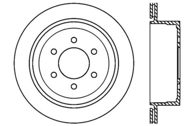 StopTech 04-09 Ford F150 2WD / 04-09 F150 4WD Drilled Right Rear Rotor - 128.65102R