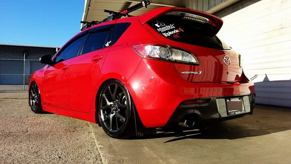 RokBlokz - MAZDASPEED3 & MAZDA3 (BL) 2010-2013 Rally Mud Flaps for 2010-2013 Mazda MazdaSpeed3 - front view
