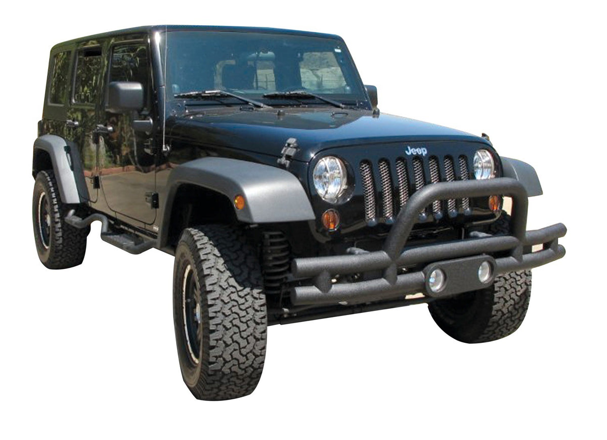 Rampage 2007-2018 Jeep Wrangler(JK) Double Tube Bumper Front - Black - 88625