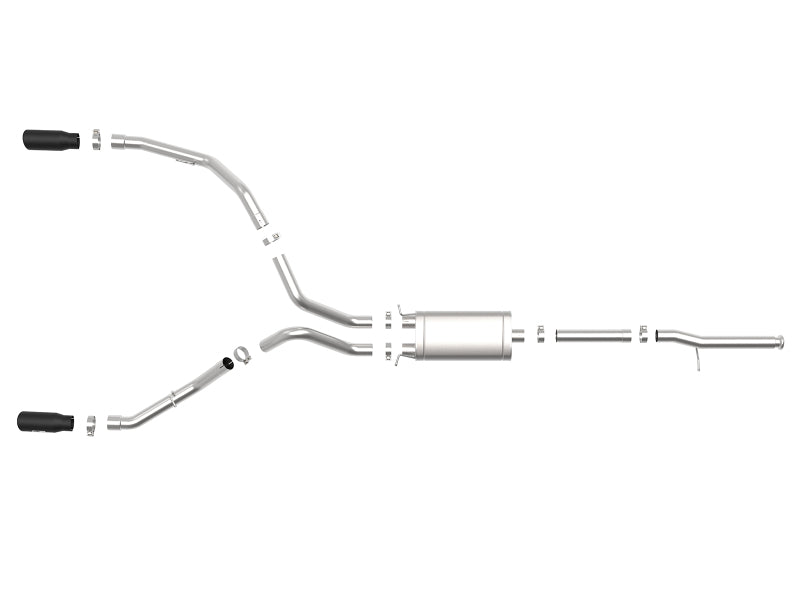 aFe Apollo GT Series 3 IN 409 SS Cat-Back Exhaust System w/ Black Tip GM Sierra 1500 09-18 - 49-44111-B