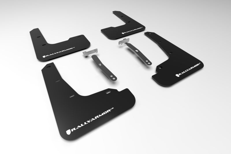 Rally Armor 21-23 Hyundai Elantra Black UR Mud Flap w/White Logo - MF69-UR-BLK-WH