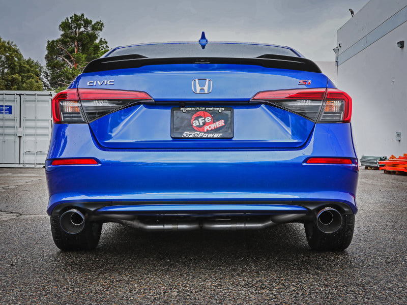 aFe POWER Takeda 22-23 Honda Civic Si I4-1.5L (t) 2.5in to 3in 304 SS CB Exhaust - Blue Flame Tips