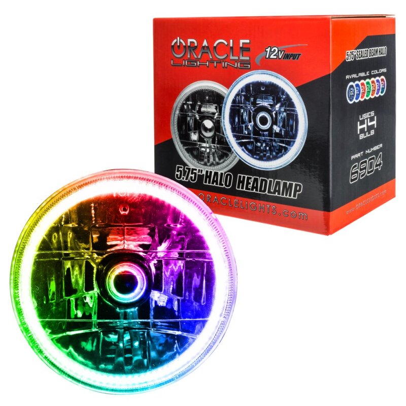 Oracle Pre-Installed Lights 5.75 IN. Sealed Beam - ColorSHIFT Halo SEE WARRANTY - 6904-333