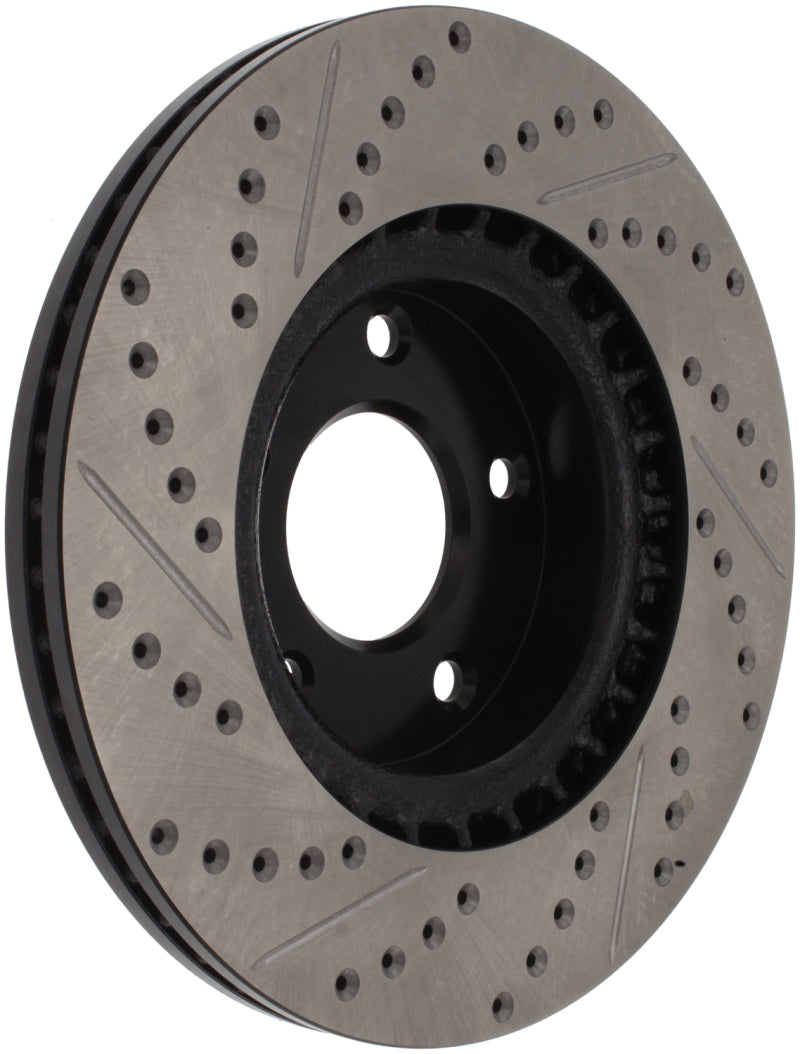 StopTech 1/02-05 Infiniti G35 (alloy disc) / 6/02-05 Nissan 350Z Slotted &amp; Drilled Right Front Rotor - 127.42074R