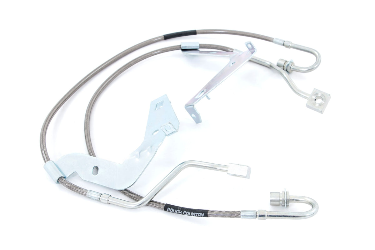 Rough Country - Brake Lines - Stainless - Front - Ford F-250/F-350 Super Duty 4WD (2017-2025) - 89709