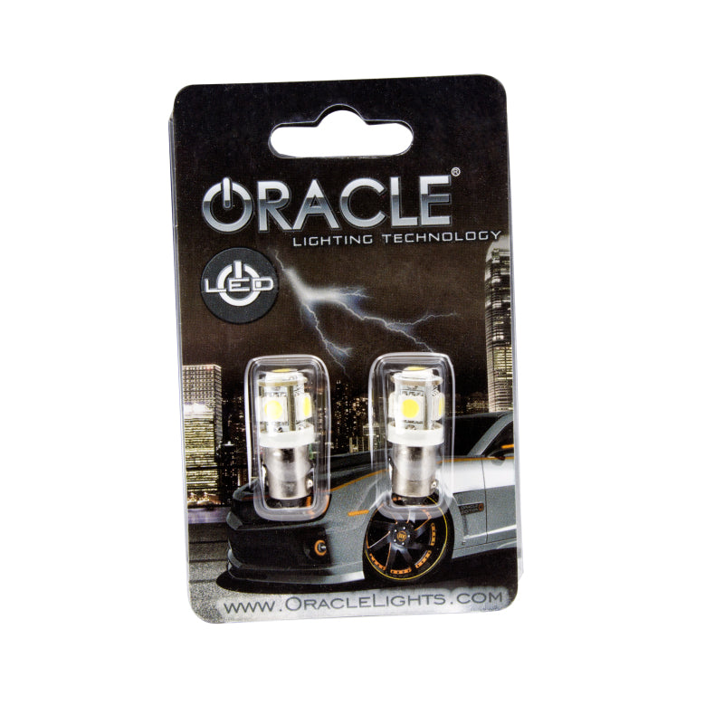 Oracle BA9S 5 LED 3 Chip Bayonet Bulbs (Pair) - White SEE WARRANTY - 4904-001