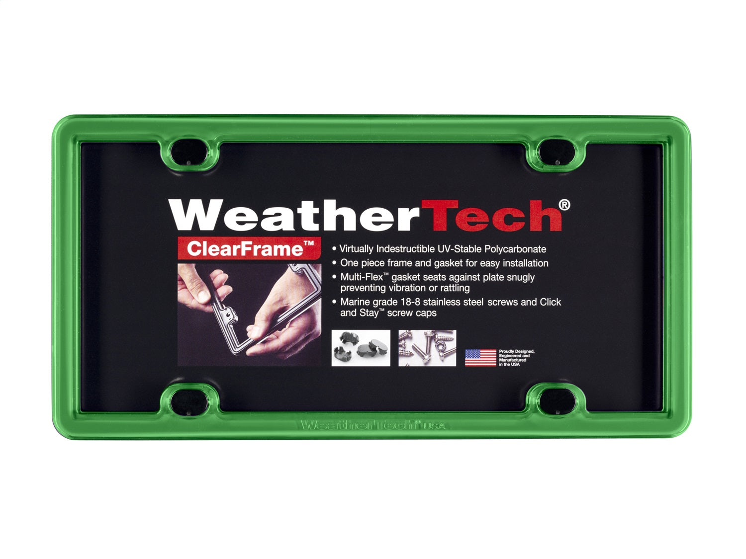 Weathertech - ClearFrame™ License Plate Frame - Kelly Green - 8ALPCF11