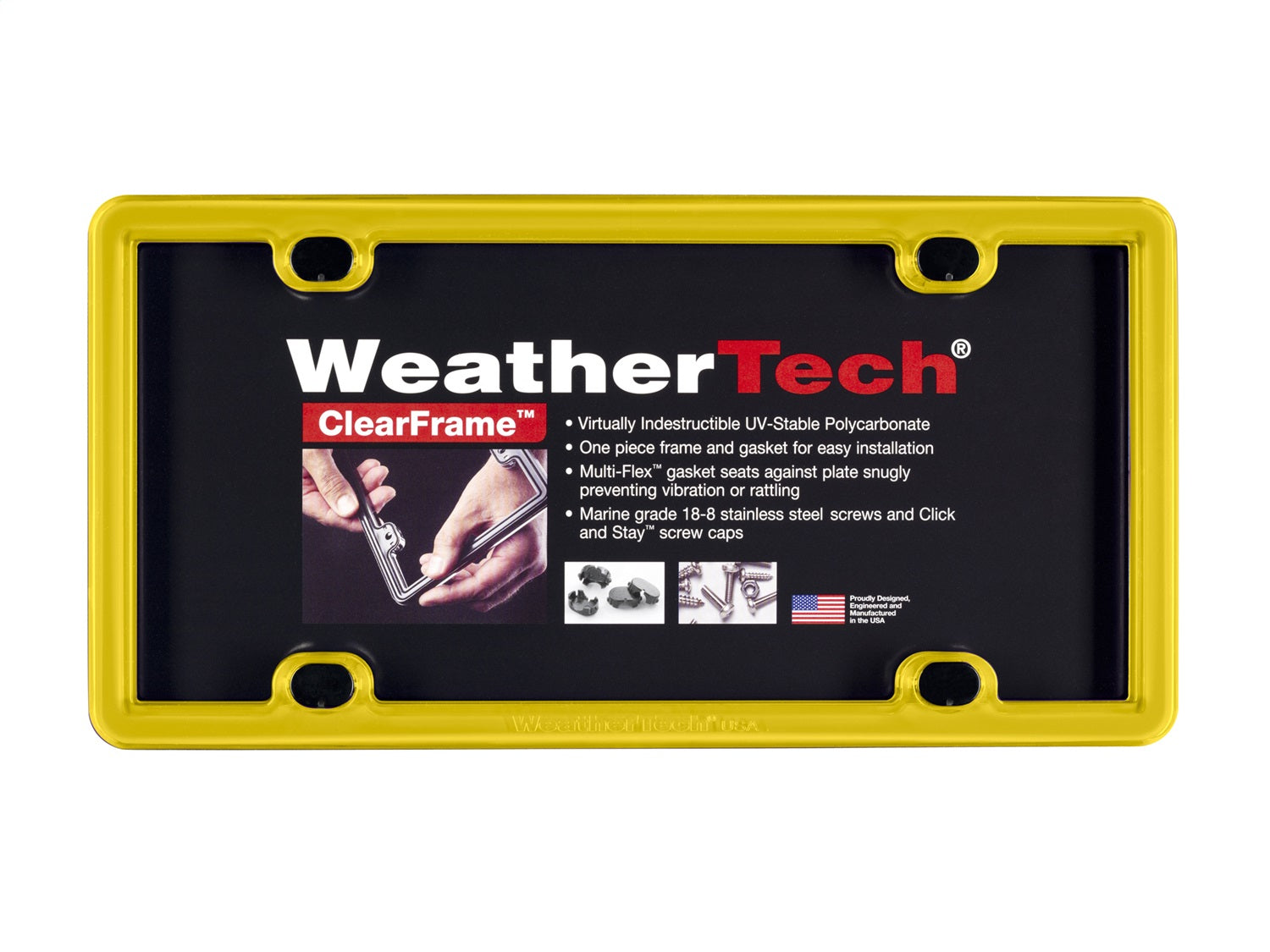 Weathertech - ClearFrame™ License Plate Frame - Yellow - 8ALPCF14