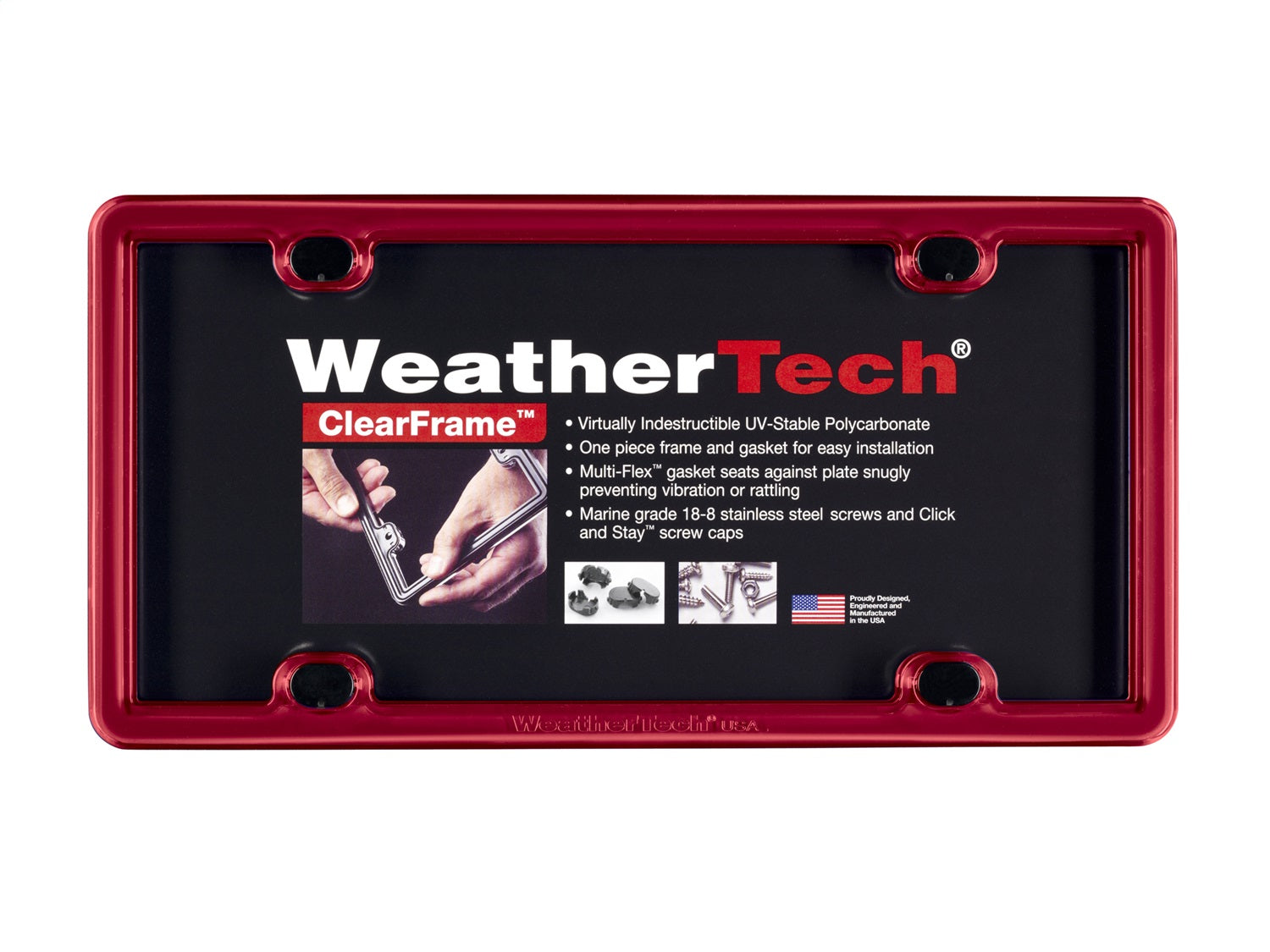 Weathertech - ClearFrame™ License Plate Frame - Red - 8ALPCF1