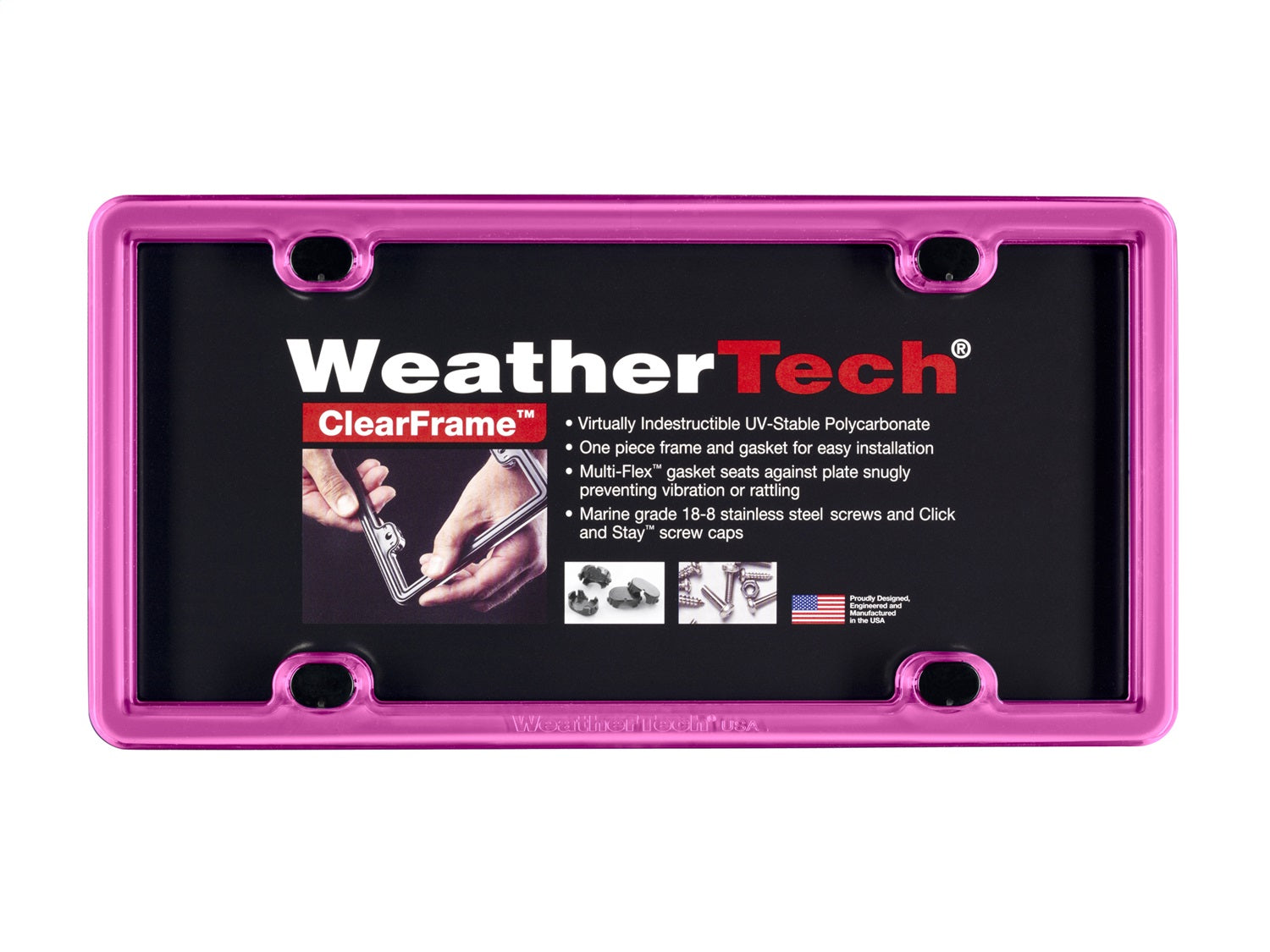 Weathertech - ClearFrame™ License Plate Frame - Hot Pink - 8ALPCF3
