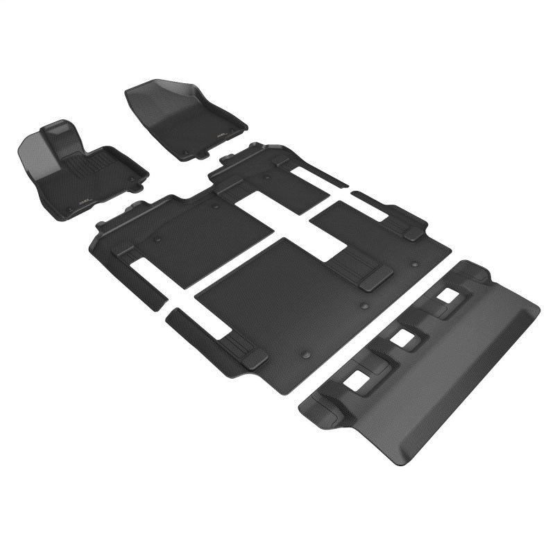 3D MAXpider 21-24 Toyota Sienna 8-Seat Kagu 1st, 2nd, &amp; 3rd Row Floormats - Black - L1TY27201509