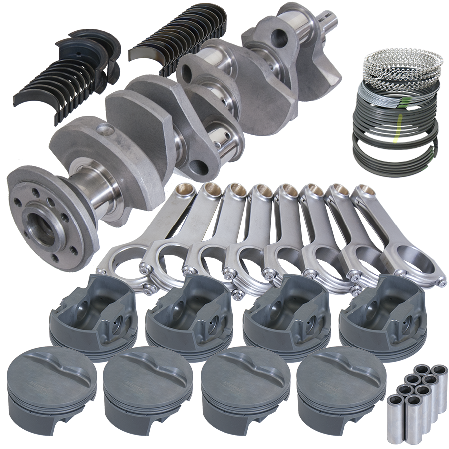 Eagle Chevy 350 3.875in Crank 6.000in H-Beam Stroker Rods -5cc 4.040in Pistons Balanced Assembly - B12013040 - front view