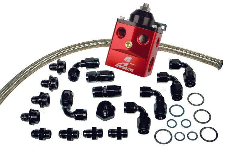 Aeromotive A4 Dual Carburetor Regulator (P/N 13203) Kit (Incl. Reg/Hose/Hose Ends/Fittings) - 17121