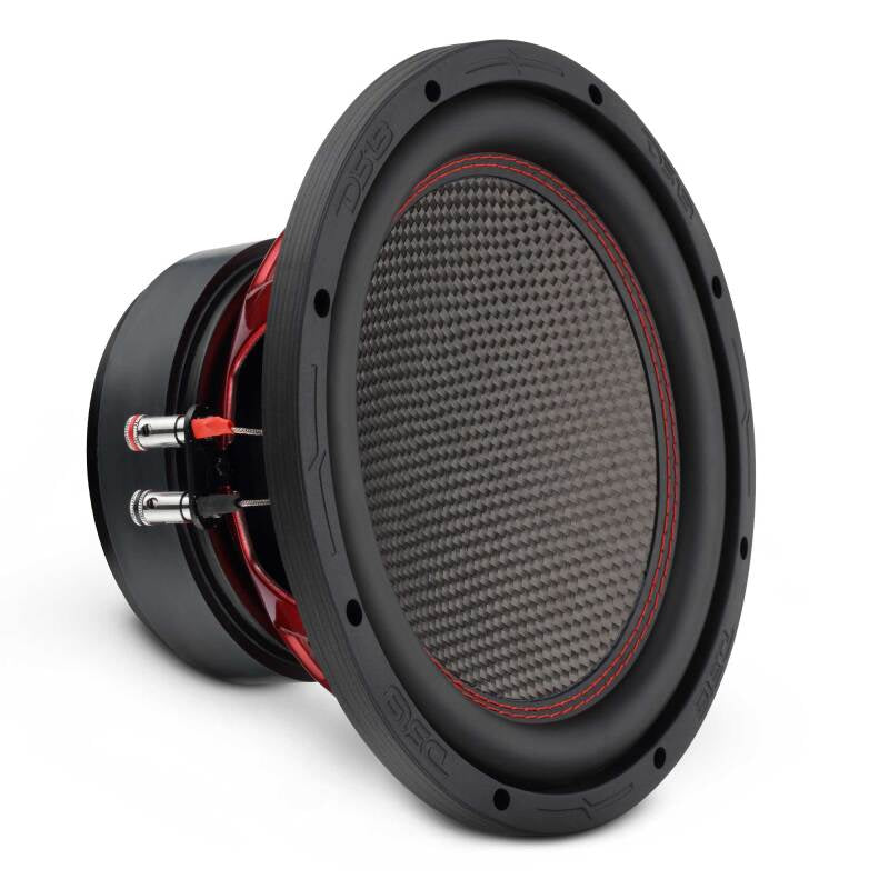 DS18 10in 600 Watts RMS 4ohm DVC Carbon Fiber Dust Cap - GEN-X104DCF - front view