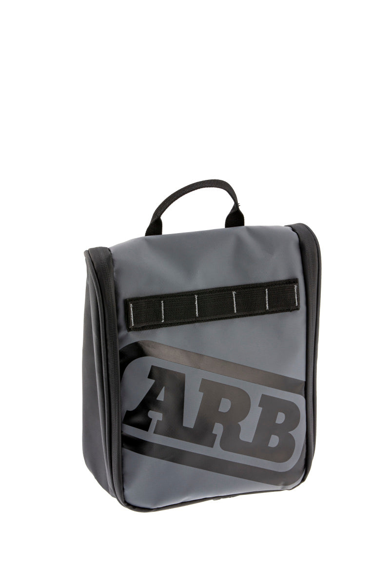 ARB Toiletries Bag Charcoal Finish w/ Red Highlights PVC Outer Shell Mesh Pockets Mirror - ARB4209
