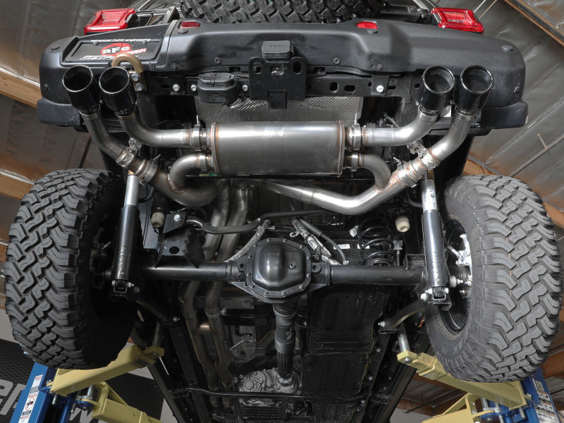 aFe Vulcan Series 2.5in 304SS Cat-Back Exhaust 2021+ Jeep Wrangler 392 6.4L w/ Black Tips - 49-38098-B