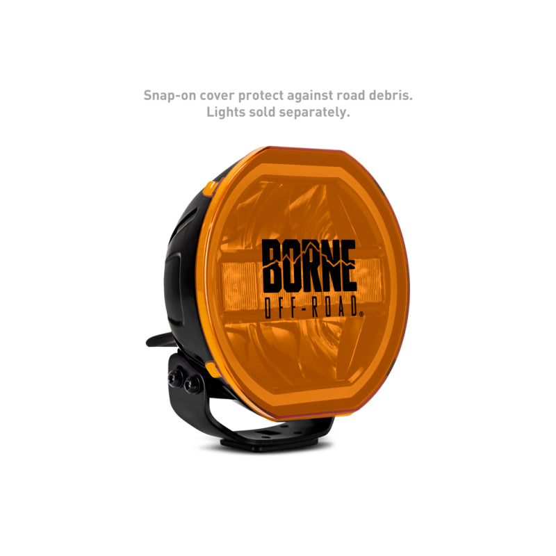 Borne Off-Road 7in Round Light Cover Amber - BNLT-COV-RD7YL