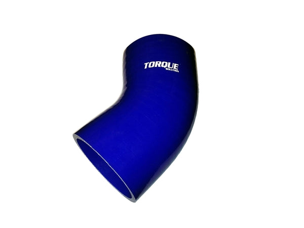 Torque Solution 45 Degree Silicone Elbow: 4 inch Blue Universal - TS-CPLR-45D4BL by Torque Solution