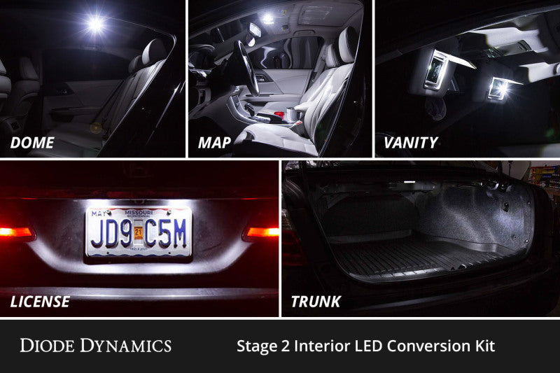 Diode Dynamics 16-22 Toyota Prius Interior LED Kit Cool White Stage 1 - DD0583 by Diode Dynamics - installed view