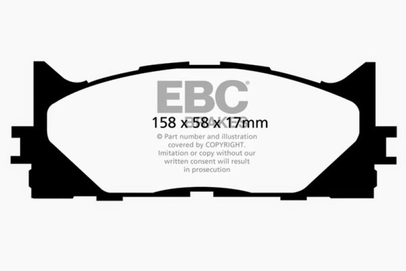 EBC 13+ Lexus ES300h 2.5 Hybrid Ultimax2 Front Brake Pads - UD1222