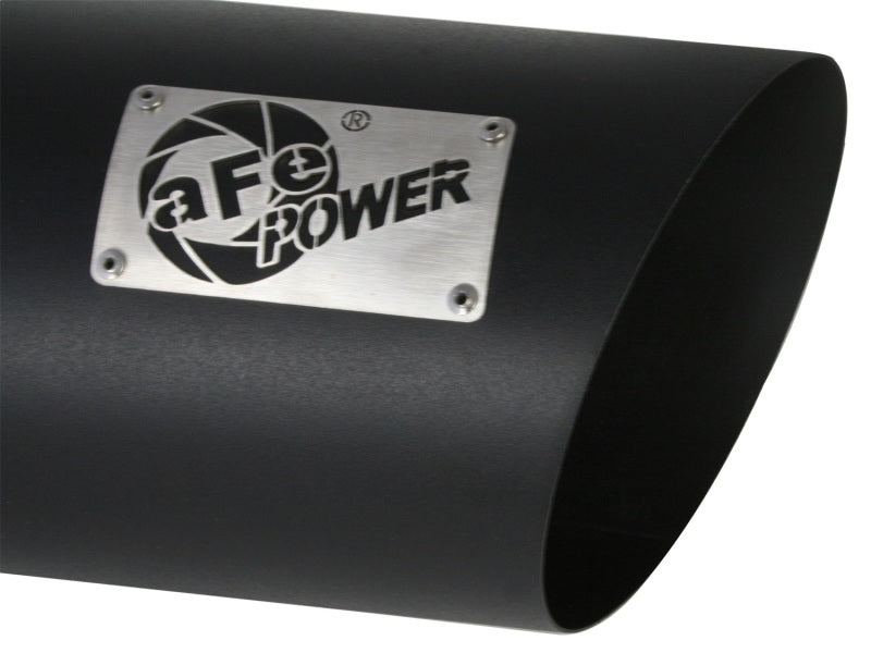aFe MACHForce XP Exhausts Tips SS-304 EXH Tip 4In x 7Out x 18L Bolt-On (blk) - 49-92023-B