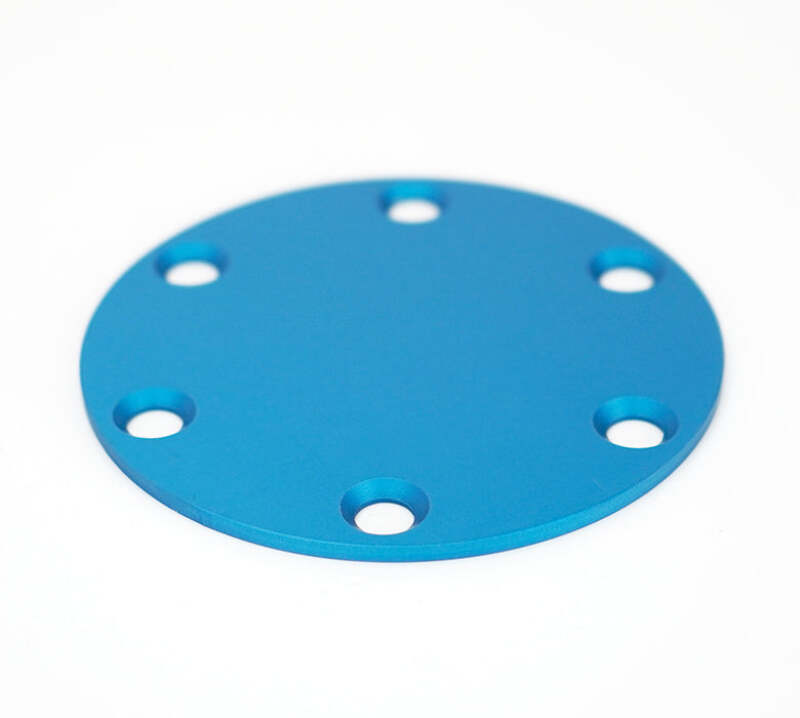 NRG Horn Delete Plate Laser Logo - Blue - STR-250BL - close-up view