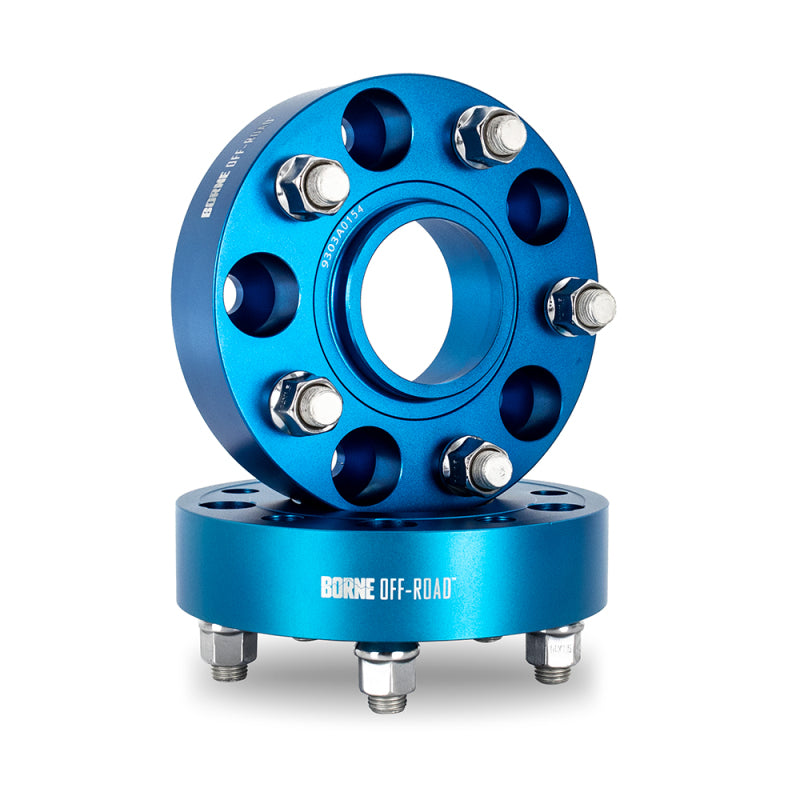 Borne Off-Road Wheel Spacers - 5x127 - 71.6 - 38.1mm - M14 - Blue - BNWS-003-381BL