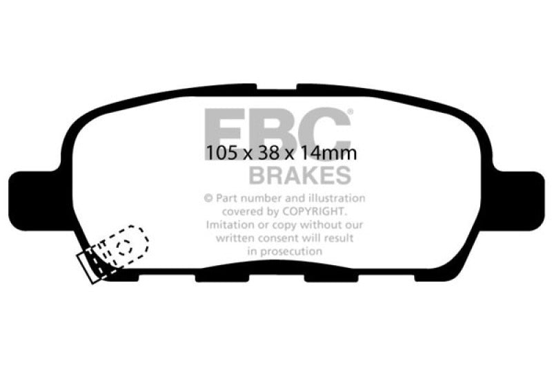 EBC 03-05 Infiniti FX35 3.5 Greenstuff Rear Brake Pads - DP61666