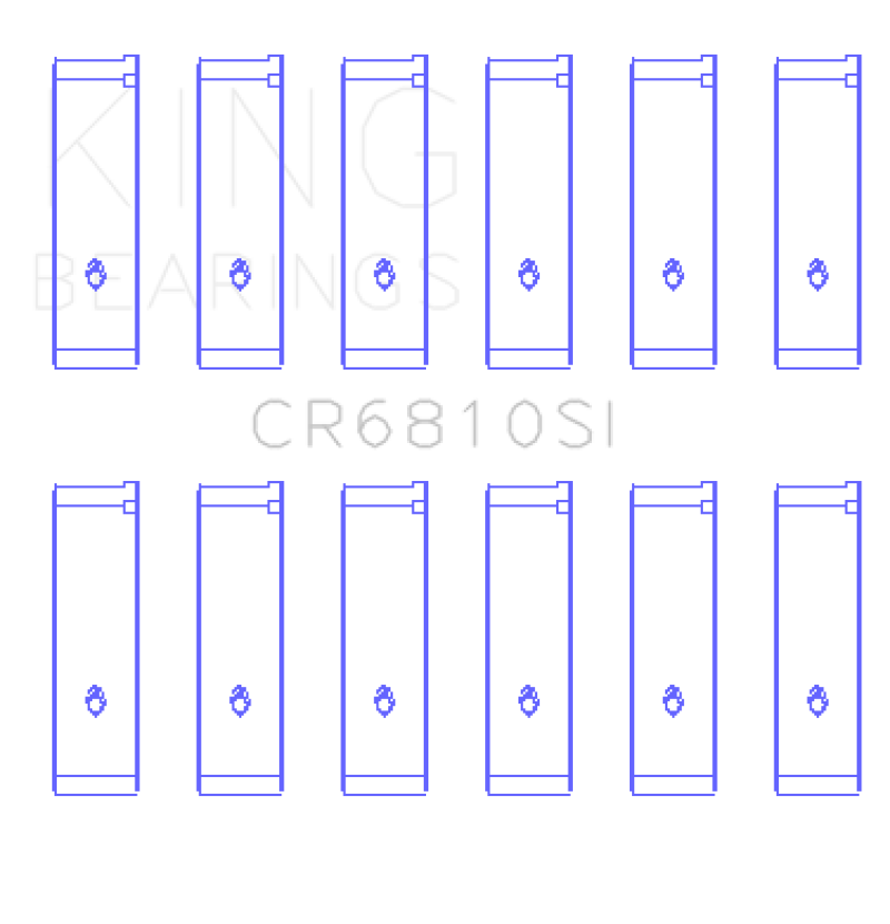 King Chrysler 215 (Size .026) Connecting Rod Bearings (Set of 6) - CR6810SI.026