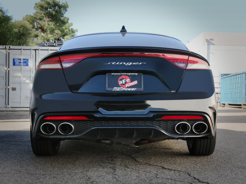 aFe Gemini XV 3in to Dual 2-1/2in 304 SS Cat-Back Exhaust w/ Cut-Out 18-21 Kia Stinger L4-2.0L (t) - 49-37034