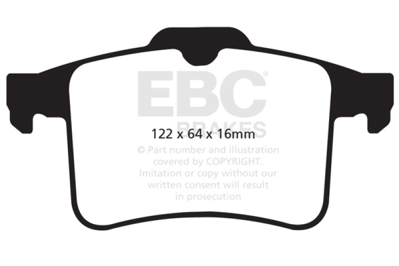 EBC 10-15 Jaguar XF 5.0 Supercharged (470) Yellowstuff Rear Brake Pads - DP42059R