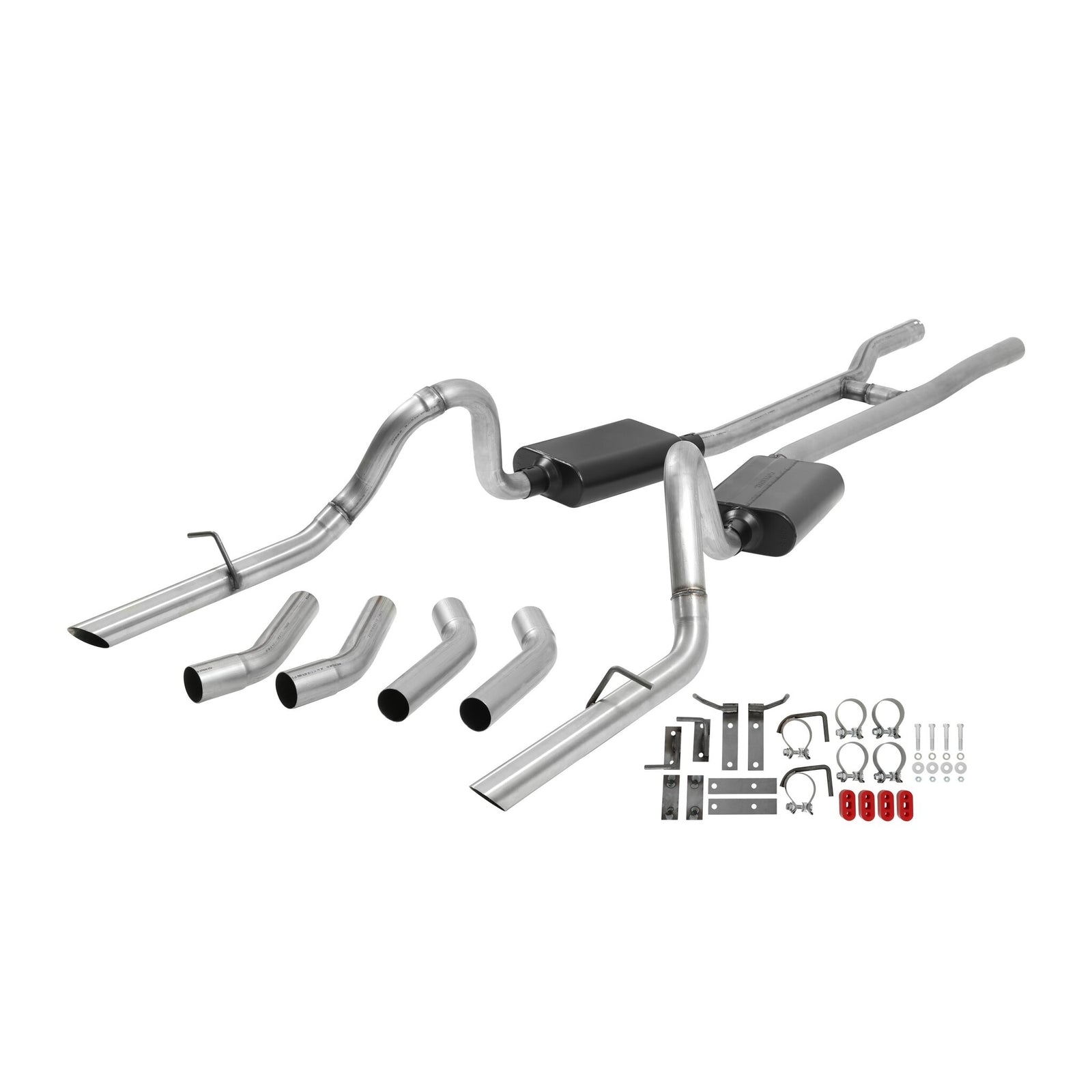 Flowmaster American Thunder Crossmember-Back Exhaust System - 1964-1966 Ford Mustang - Stainless Steel - 817273 - 1