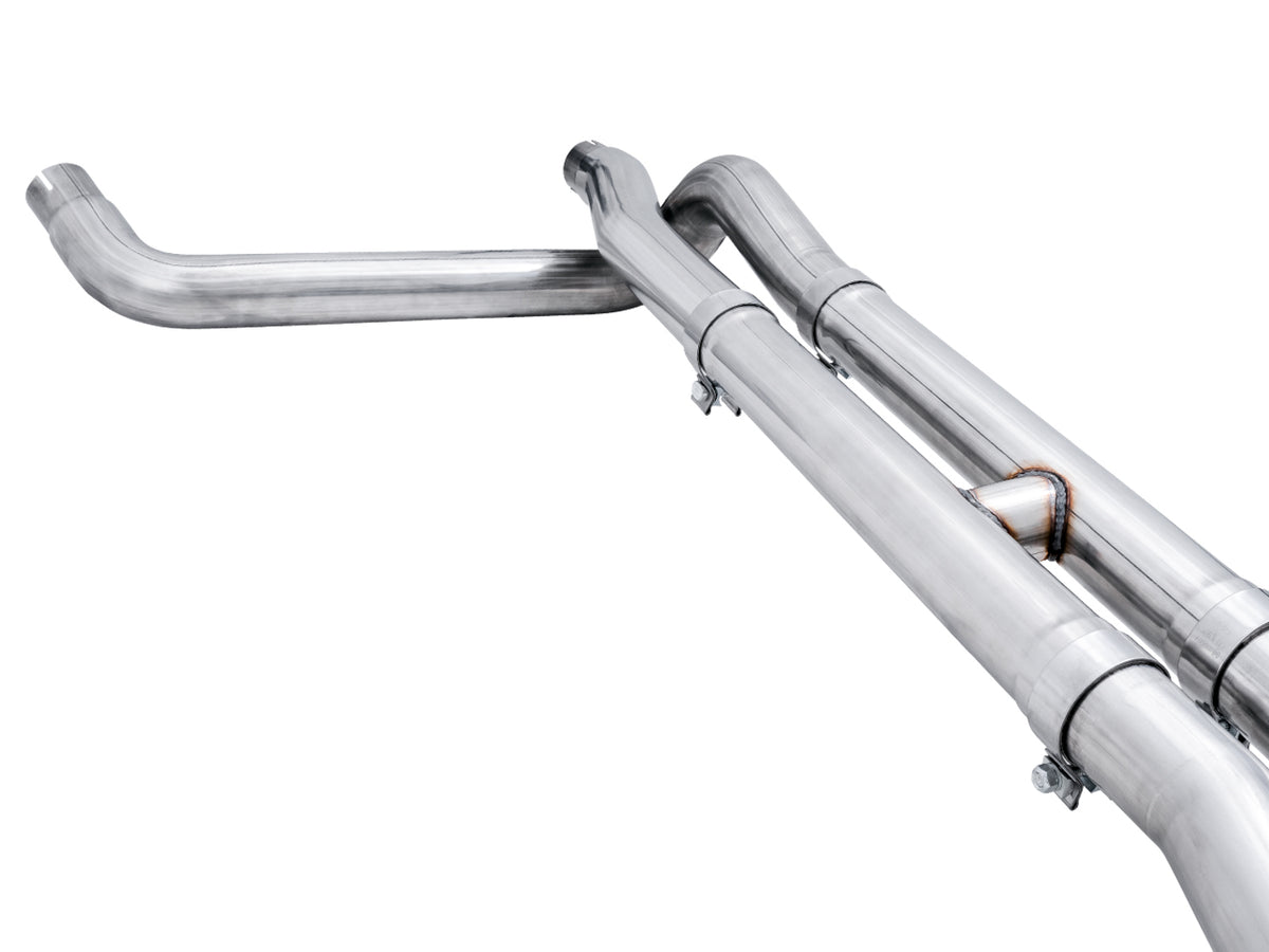 AWE Tuning 4th Gen GM 1500 6.2L 0FG Catback Split Rear Exit (w/ Bumper Cutouts) - Quad Diamond Tips - 3015-43204