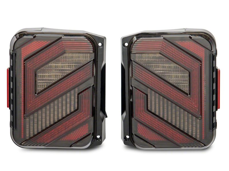 Raxiom 07-18 Jeep Wrangler JK Axial Series Trident LED Tail Lights- Blk Housing (Clear Lens) - J173719