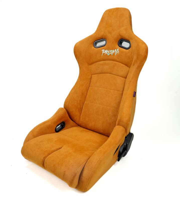 NRG Prisma Lab Reclinable Bucket Racing Seat - Pair (Tan Vegan Suede) - RSC-710 L/R-TAN - close-up view