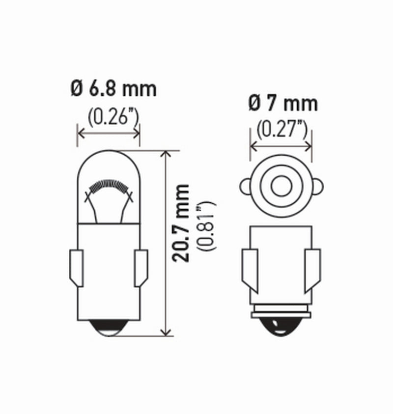 Hella Bulb 3898 12V 2W Ba7S T2 (2) - 3898TB