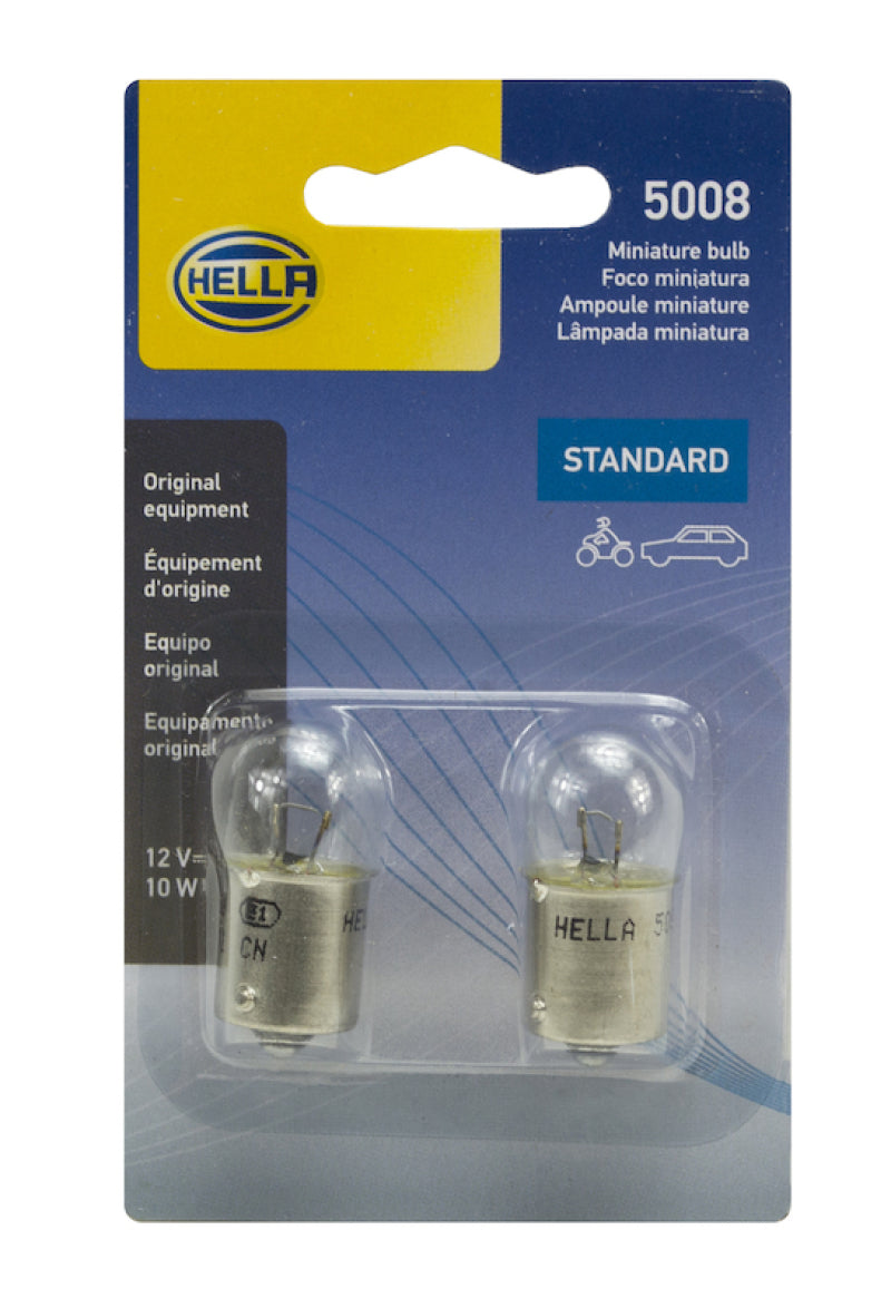 Hella Bulb 5008 12V 10W Ba15S B6 (2) - 5008TB