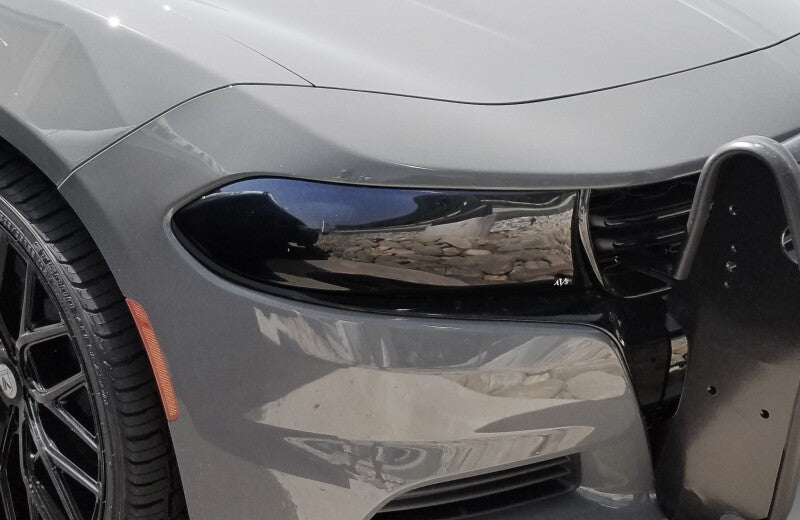 AVS 15-22 Dodge Charger Headlight Covers - Black - 37373