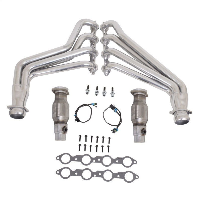 BBK 10-15 Camaro LS3 L99 Long Tube Exhaust Headers With Converters - 1-3/4 Silver Ceramic - 40210