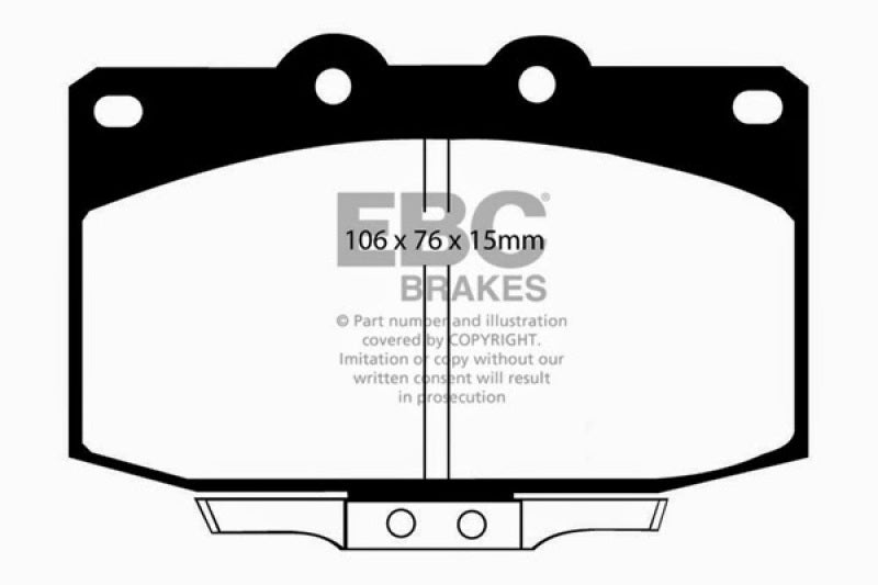 EBC 86-89 Mazda RX7 2.4 (1.3 Rotary)(Vented Rear Rotors) Greenstuff Front Brake Pads - DP2763