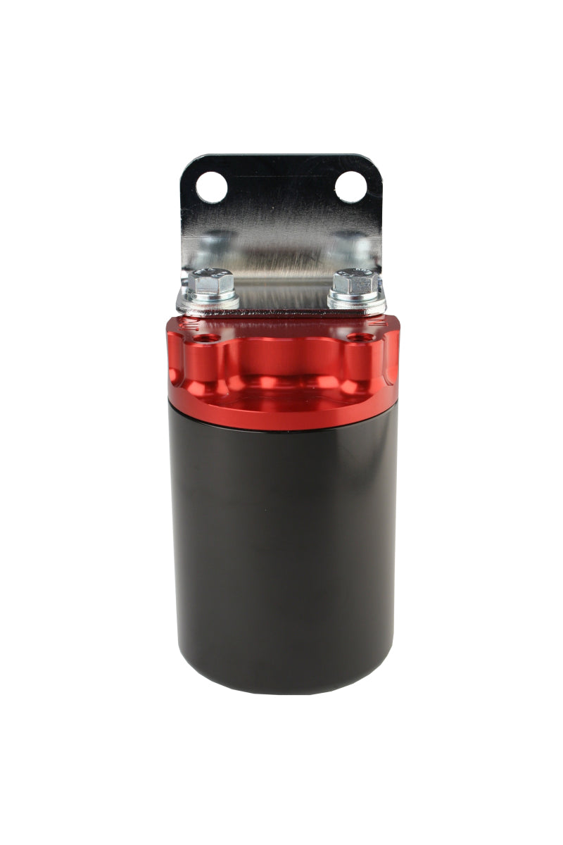 Aeromotive SS Series Billet Canister Style Fuel Filter Anodized Black/Red - 10 Micron Fabric Element - 12317