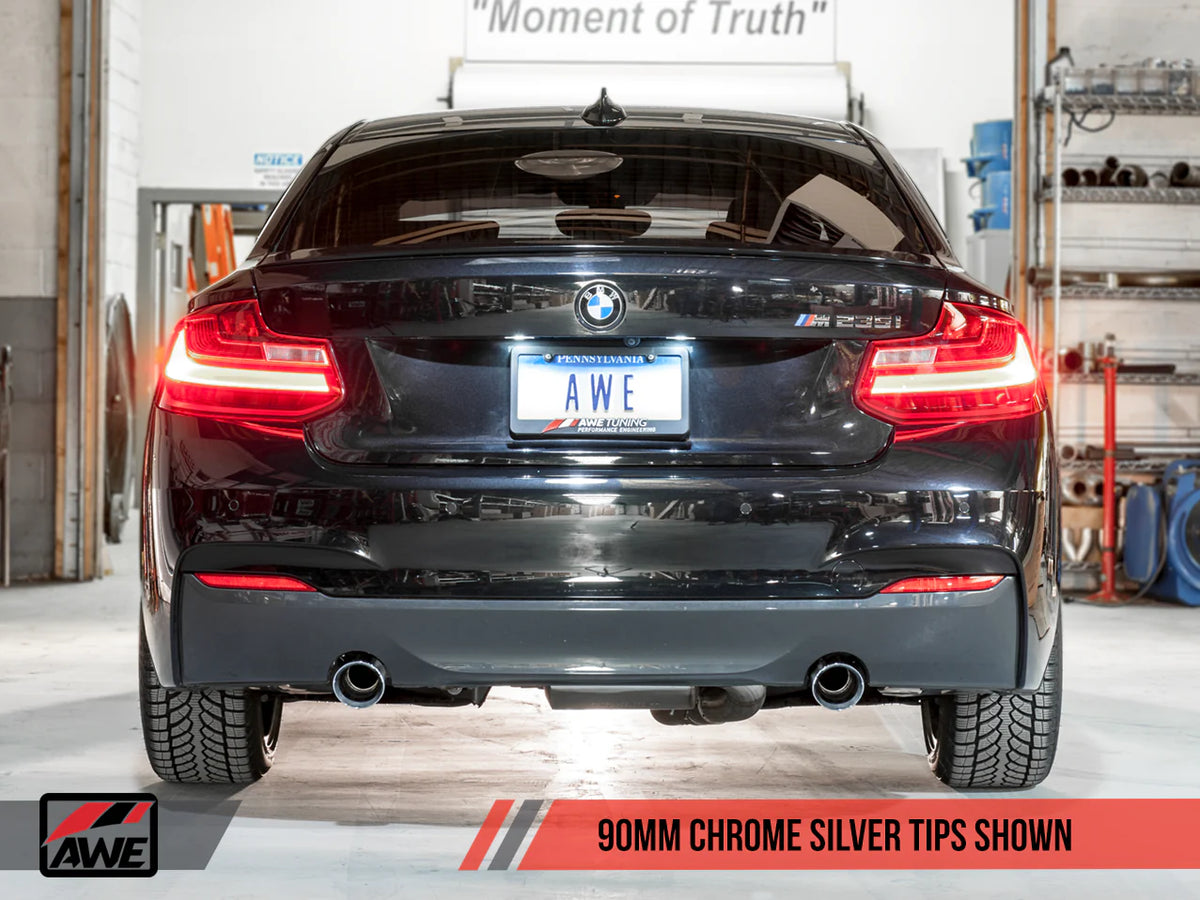 AWE Tuning BMW F22 M235i / M240i Touring Edition Axle-Back Exhaust - Diamond Black Tips (90mm)