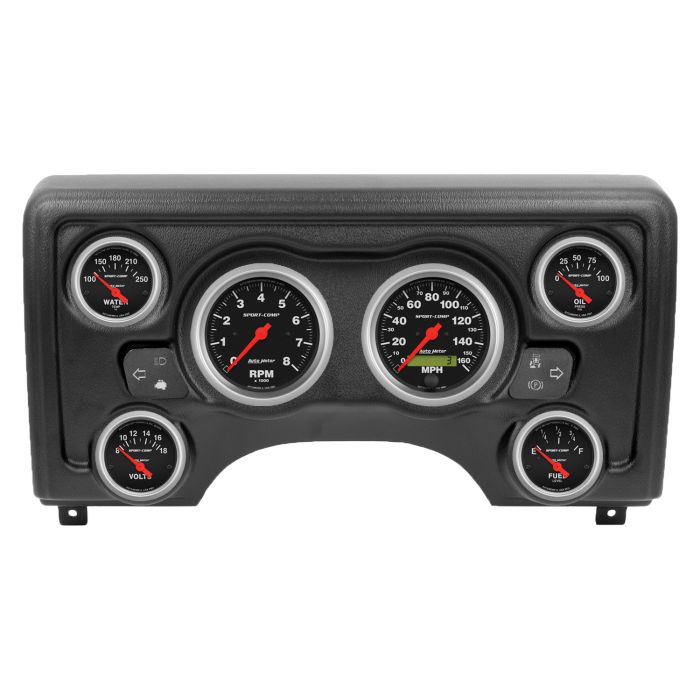 Autometer Sport-Comp Direct Fit Dash Kit 97-06 Jeep TJ (2 x 3-3/8in. / 4 x 2-1/16in.) - 90011-11