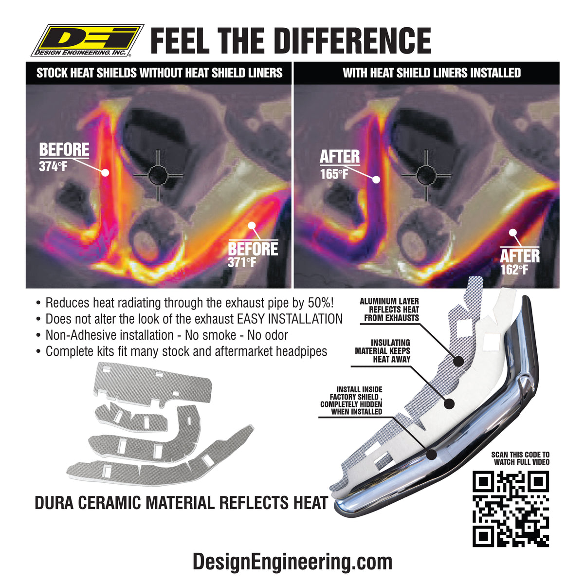 DEI Exhaust Heat Shield Liner HD FLH/T/R - 901025 by DEI - front view