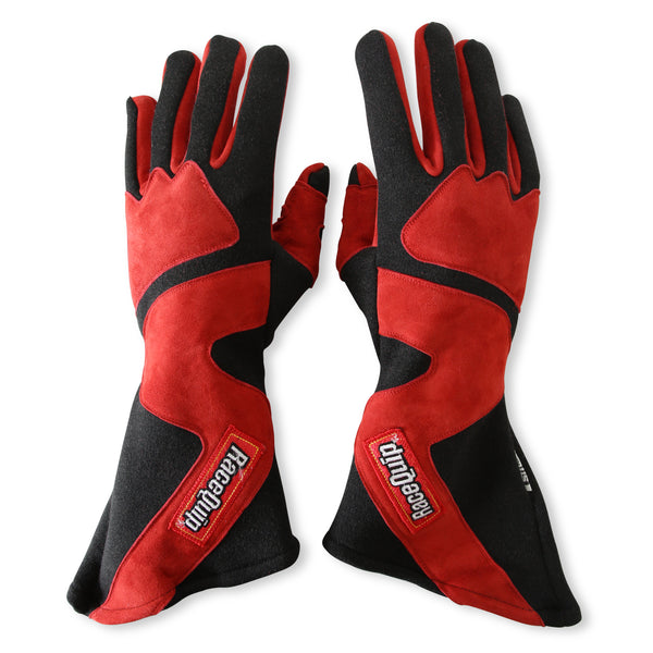 RaceQuip SFI-5 Red/Black Medium Long Angle Cut Glove